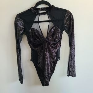 Brand New Small La Senza Black Velvet Bodysuit